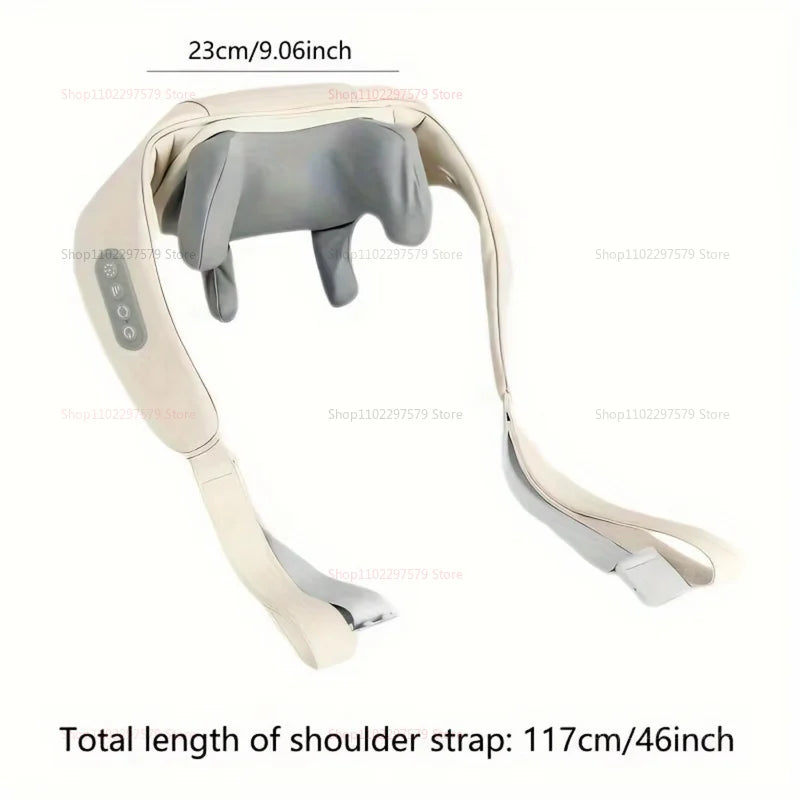 Pescoço e costas massageador elétrico sem fio pescoço e ombro amassar massagem trapezius pescoço cervical volta massagem xale