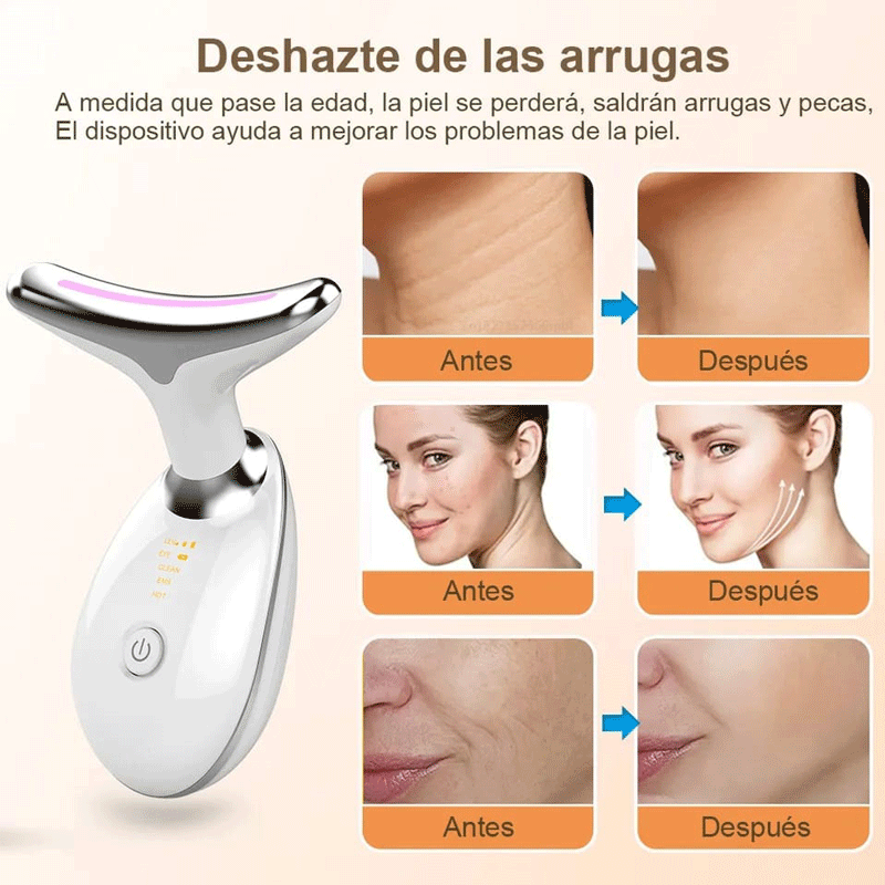Masajeador antiarrugas facial con 7 luces